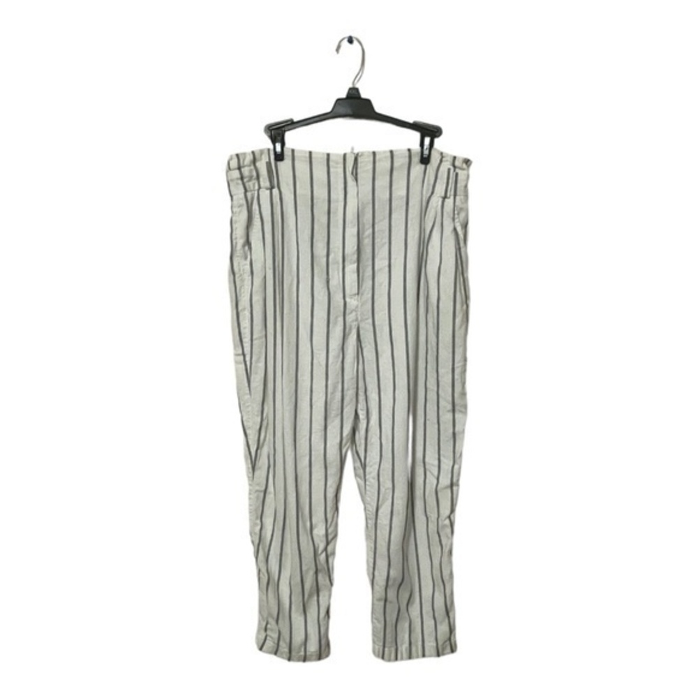 ASOS Womens Linen Pants Striped Lightweight Size 12 Small Flaw